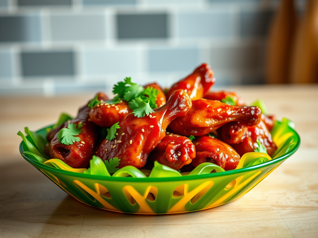 Wings 15 create a high resolution highly detailed image of delicious maple sriracha