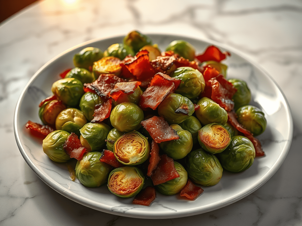Side dish 2 create a highly detailed high resolution image of roasted brussels sprouts