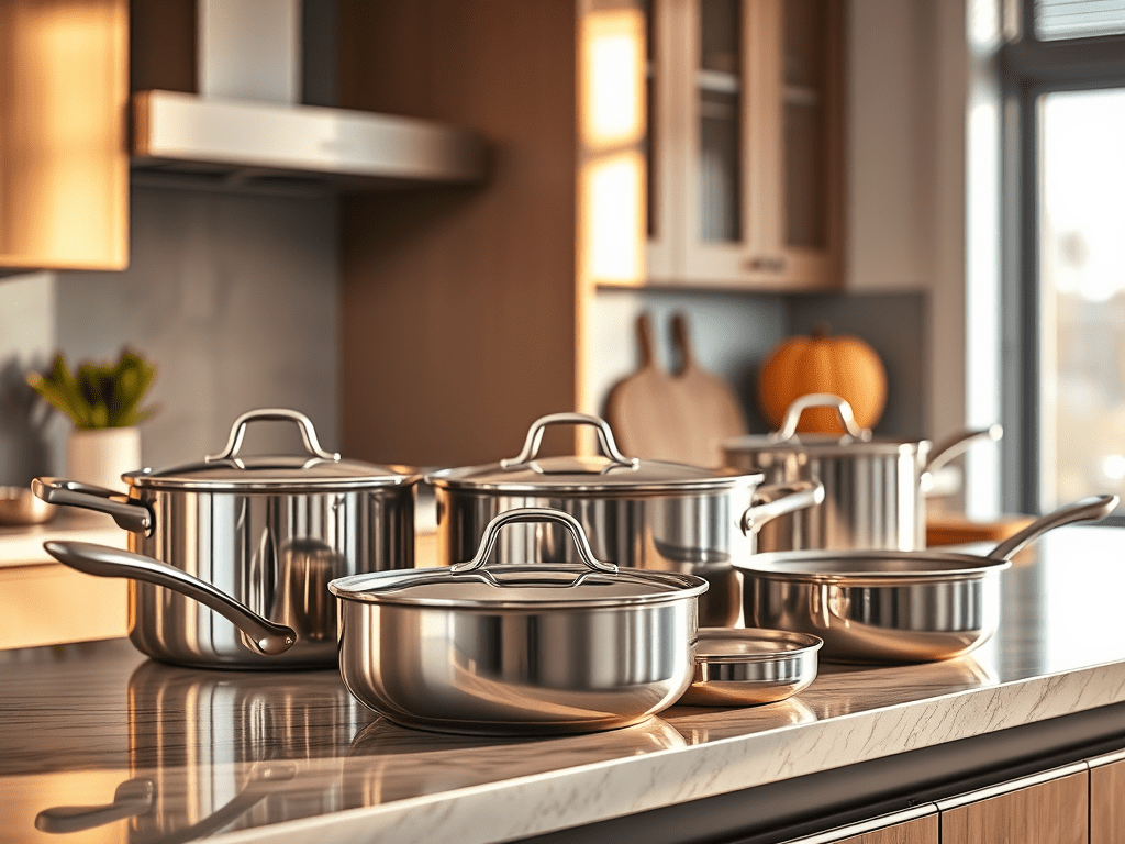 Top cookware sets of 2025 displayed on a kitchen countertop