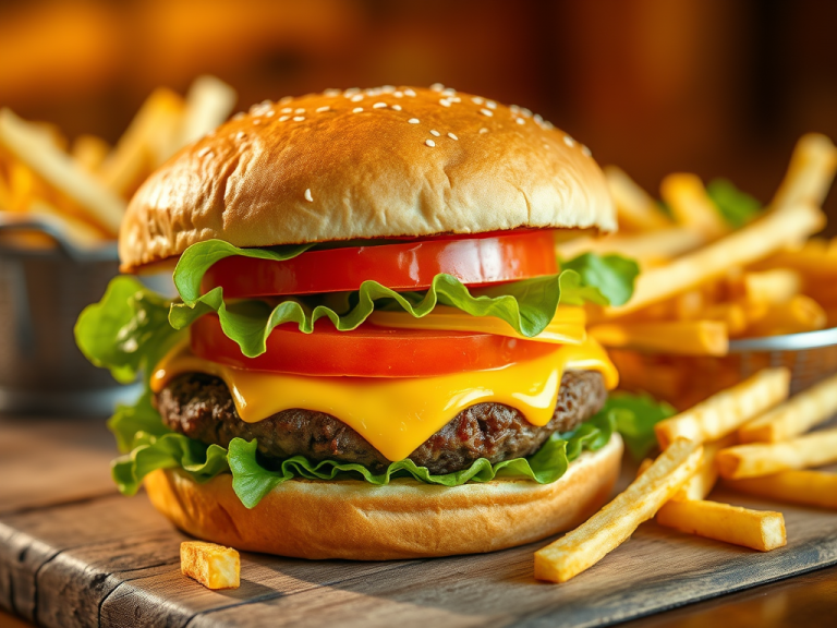 Ingredients 76 create a high resolution highly detailed image of a classic cheeseburger 3